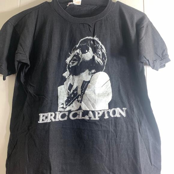 vintage 80’s ERIC CLAPTON Portrait Guitar Solo single stitch graphic tee shirt M - Picture 3 of 6